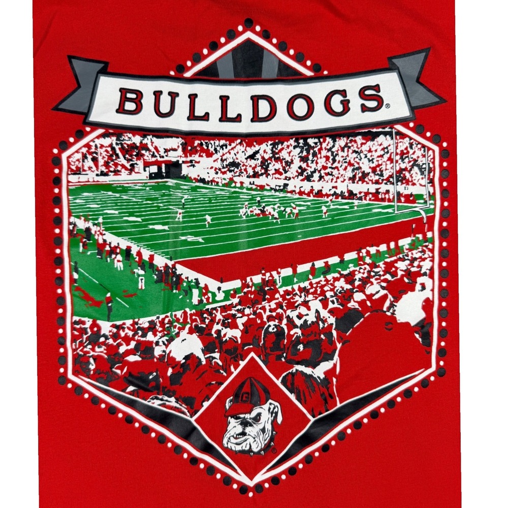 Champion Georgia Bulldogs T-Shirt Womens XL Red Excellent Long Sleeve Pocket Tee